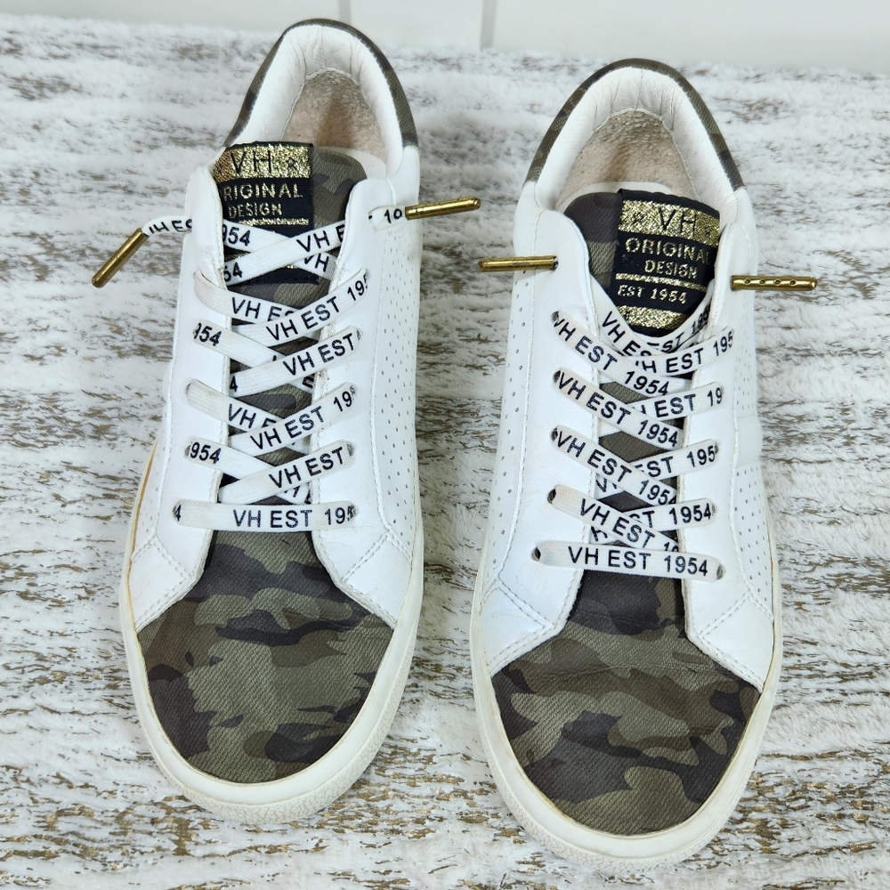 Vintage Havana "Kiki" White Camouflage Low Top Sneakers Shoes | Women's Size 7.5 - Picture 5 of 12